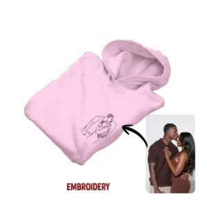 Alternative view of Custom Embroidery Hoodie - Lovely couple