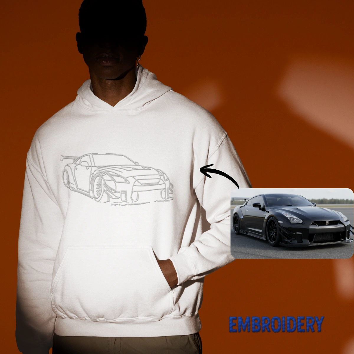 Custom Embroidered car hoodie Custom Embroidered car hoodie