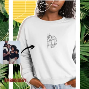 Custom Embroidery Sweatshirt - Parents with kids